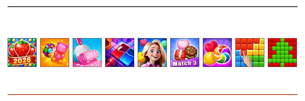 Contact sheet of the nine puzzle game icons graded in this issue
