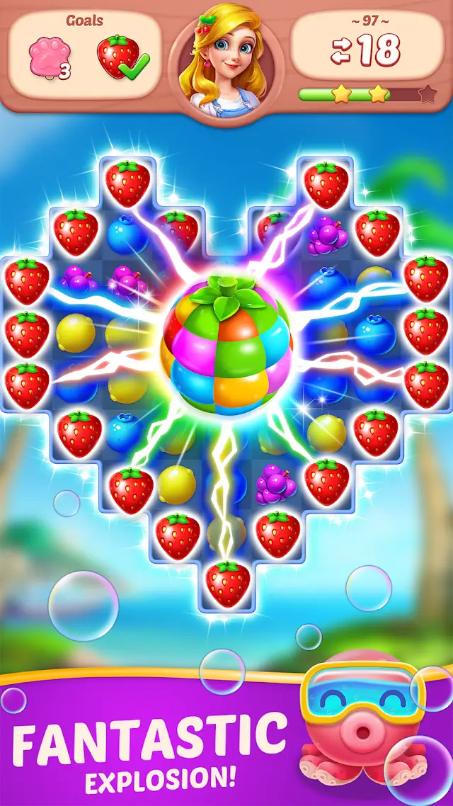 Fruit Diary - Merge & Match 3 board during editorial testing