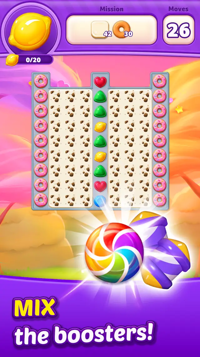 Lollipop 3: Match 3 Puzzles level board